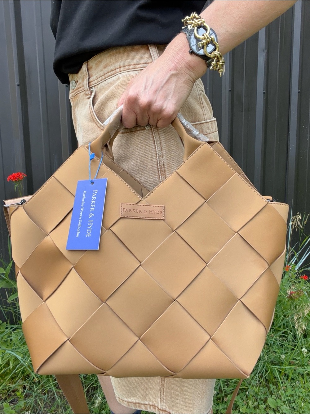 Parker & Hyde woven bag - camel